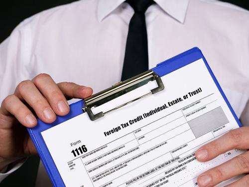 How can I find the Form 1116 Schedule B on OLT?
